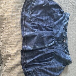 Women's Blue Denim tennis skirt with built in pants